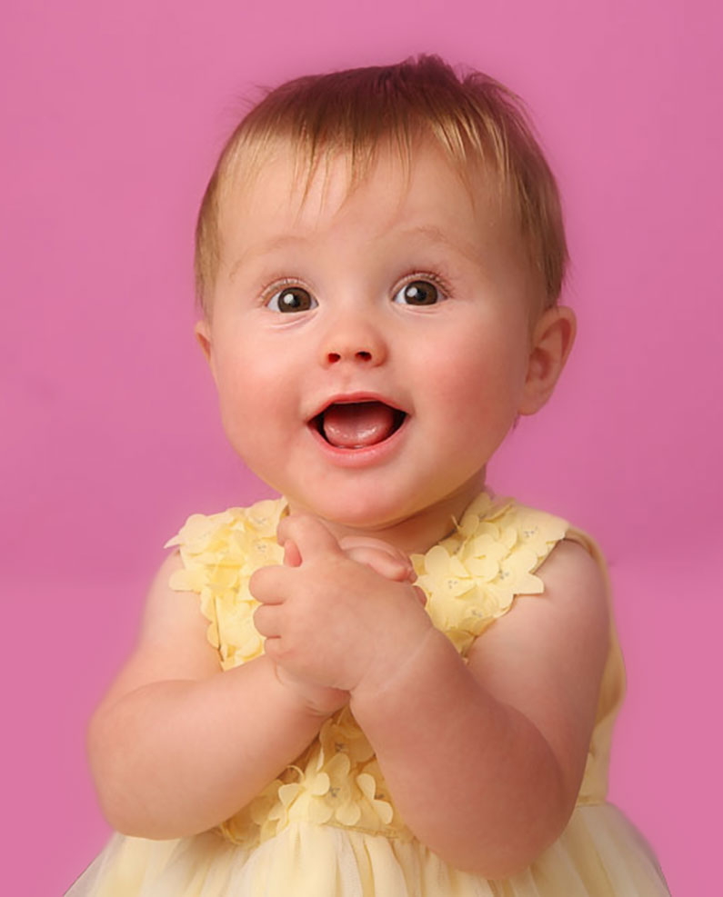 Baby Portrait of a little girl with delightful smile Redpath Photos